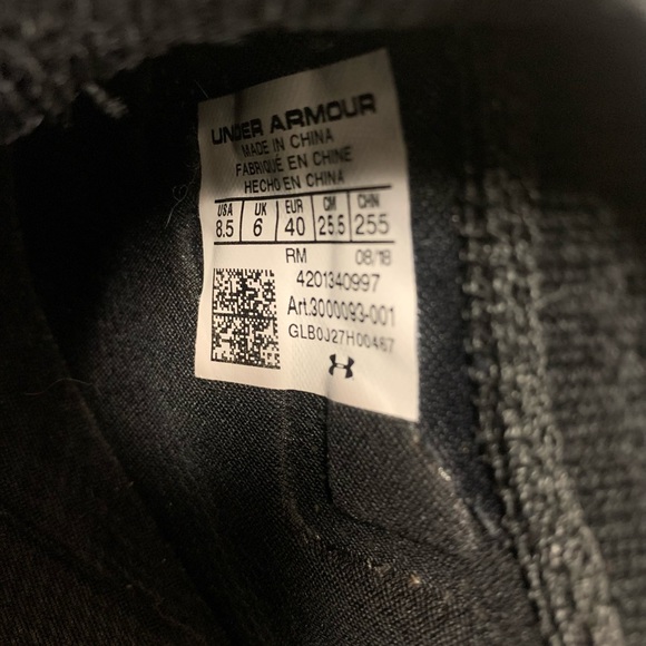 Under Armour HOVR Phantom Black Size 8.5 - Picture 6 of 7